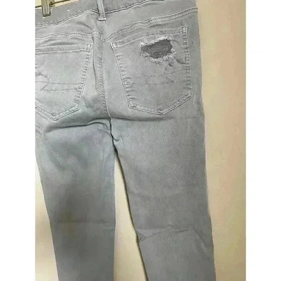 American Eagle Gray‎ Distressed Jegging Jeans Size 6 - Picture 3 of 15